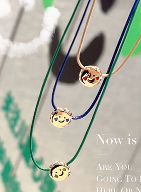 何家[公益限量款]925纯银微笑小曲奇项链礼盒锁骨链手链女礼物