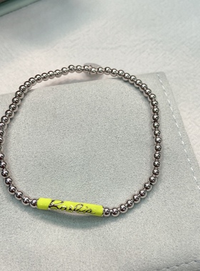 何家原厂925纯银银芭比弹力带手链罗颖同款个性简约运动风手饰