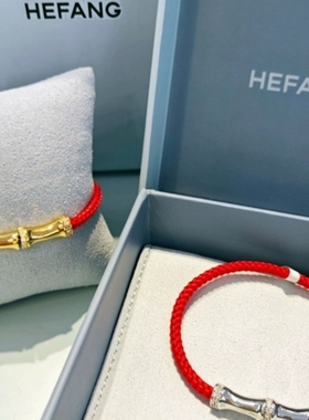 陈都灵款万事都灵925纯银竹节红绳手链蝴蝶兰水滴红绳双层手链