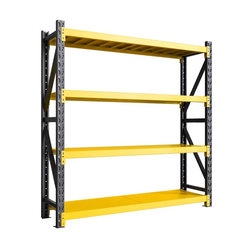 Yellow and black multi-layer household storage shelves