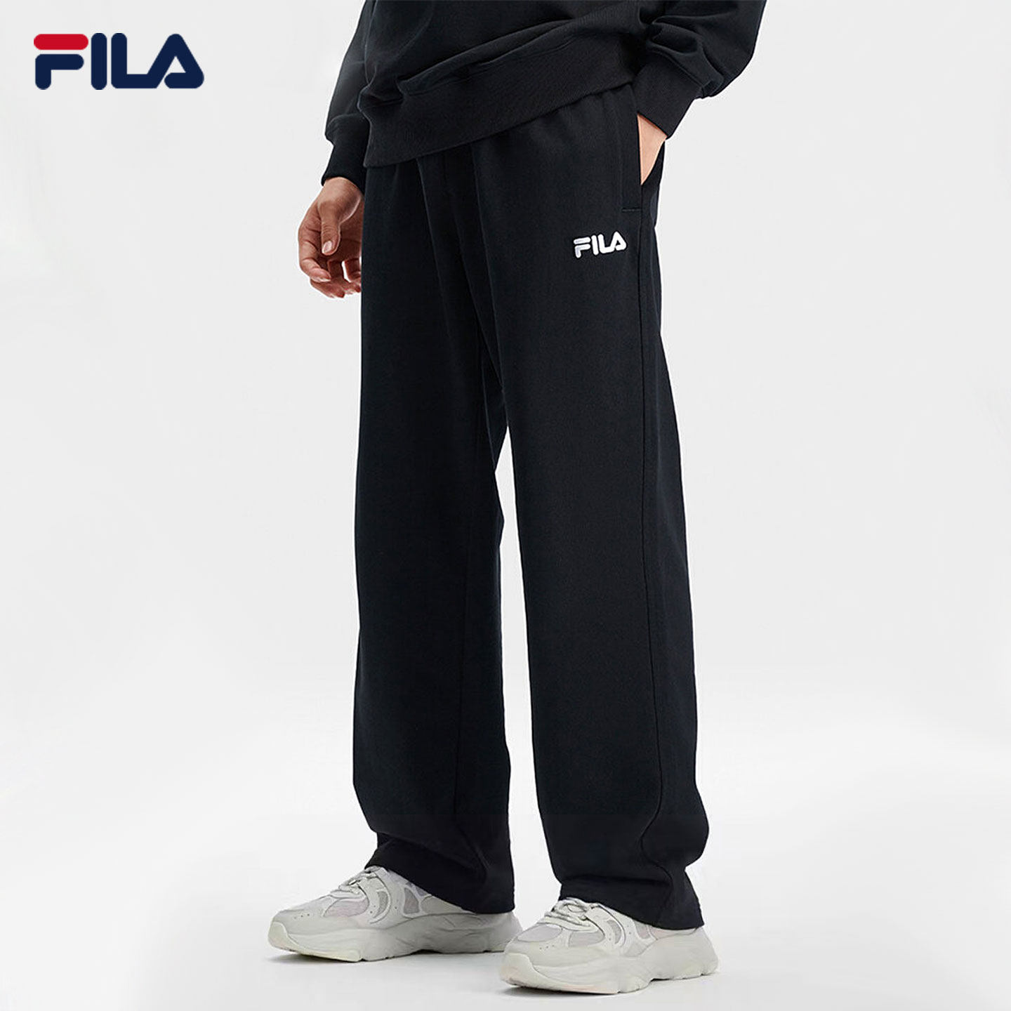 FILA斐乐男士针织长裤2025秋季新款时尚100%纯棉舒适休闲直口裤子,淘宝优惠券,粉丝福利购,淘宝优惠卷