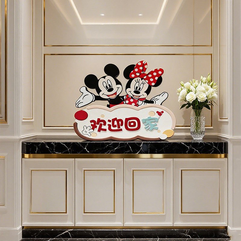 米奇米妮欢迎回家玄关柜入户客厅电视柜摆件桌面装饰摆台创意可爱,淘宝优惠券,粉丝福利购,淘宝优惠卷