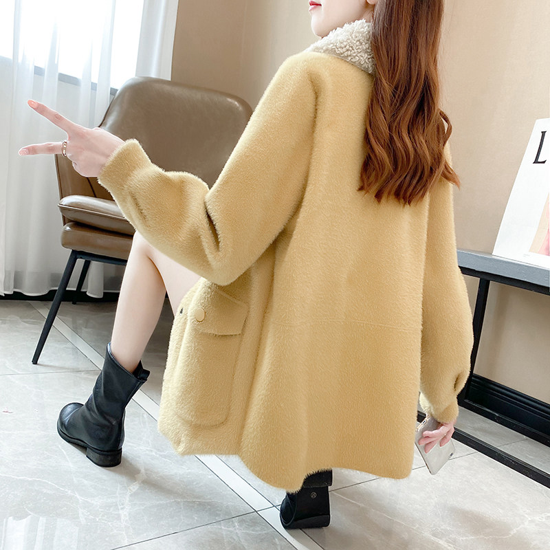 外套2020年新款小个子水貂绒毛衣 索思斐短外套