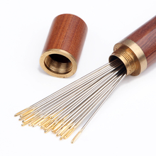 金尾针檀木针筒送礼手工缝被缝纫针