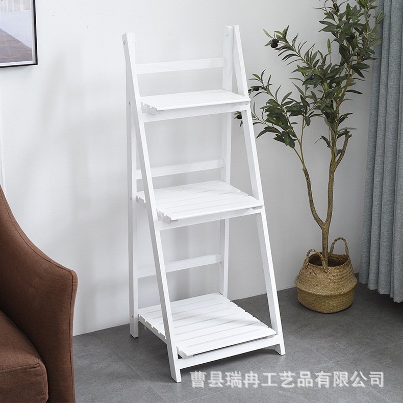 木质花架阳台收纳架四层花架木质储物架折叠花架阳台隔断木花架,淘宝优惠券,粉丝福利购,淘宝优惠卷