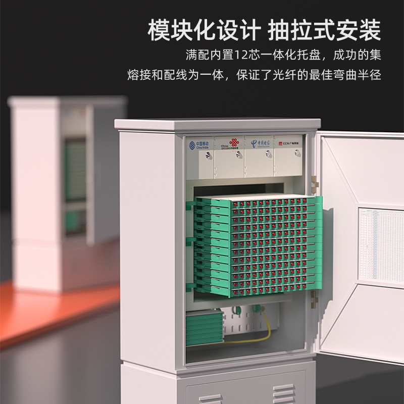 144芯288芯576芯四网合一光交箱光缆交接箱ODF机柜光纤配线架SMC落地式室外光纤配线箱