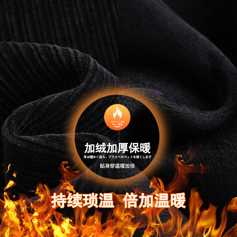 雪尼尔秋冬加绒灯芯绒雾霾蓝阔腿裤 凌井颜休闲裤