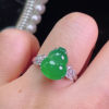 Emperor Cuiqin Bingyang Green Gourd Ring 18k gold diamond inlaid with natural A-grade jadeite full and translucent