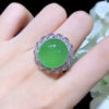 Cuiqin Emperor Bingyang Green Cabochon Ring 18k gold diamond inlaid with natural A-grade jadeite full and translucent