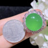 Cuiqin Emperor Bingyang Green Cabochon Ring 18k gold diamond inlaid with natural A-grade jadeite full and translucent