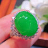 Cuiqin Emperor Bingyang Green Cabochon Ring 18k gold diamond inlaid with natural A-grade jadeite full and translucent