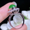 Cuiqin Emperor Bingyang Green Cabochon Ring 18k gold diamond inlaid with natural A-grade jadeite full and translucent
