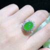 Cuiqin Emperor Bingyang Green Cabochon Ring 18k gold diamond inlaid with natural A-grade jadeite full and translucent