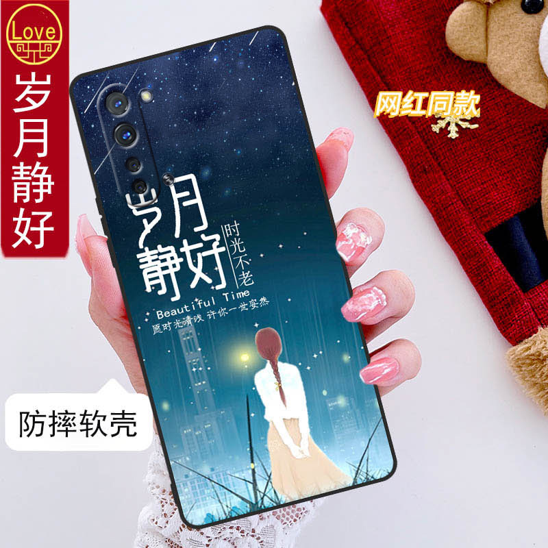 opporeno3手机壳PDCM00全包边防摔硅胶软壳男女网红新款0pp0renO3磨砂OPPOReno3可爱个性创意 - 图0