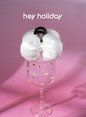 hey holiday纯色缎面蝴蝶结抓夹立体饱满盘发半扎发夹子百搭日常