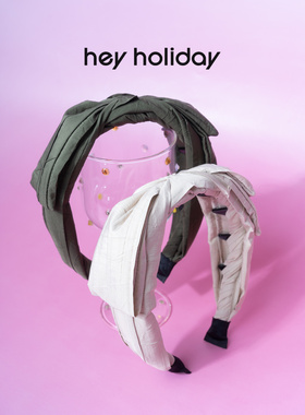 hey holiday蝴蝶结发箍空气棉填充软糯大齿防滑不磨耳高颅顶秋冬