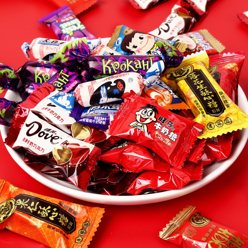结婚喜糖散装批发徐福记满月巧克力 啊吧食品喜糖