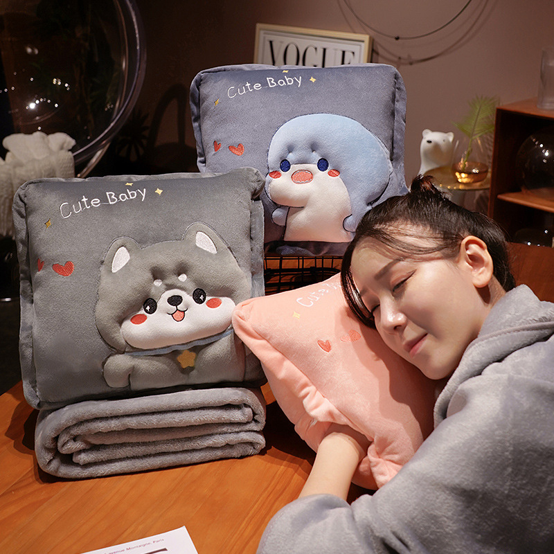 抱枕被子两用毯子二合一办公室午睡空调被卧室床头靠枕沙发靠背垫 - 图1