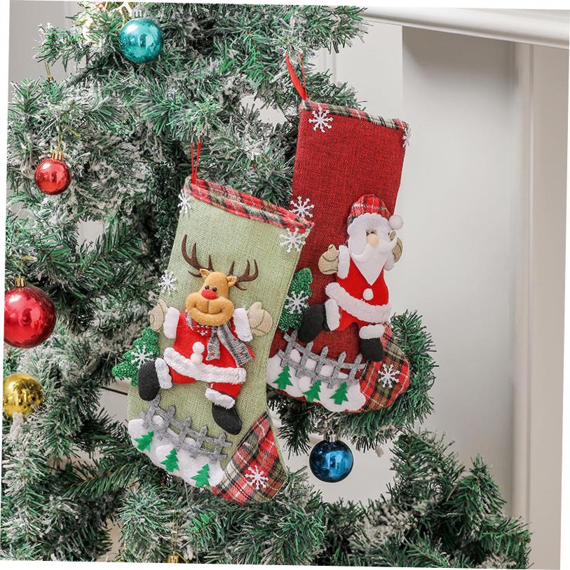 Christmas stockings party decorations Xmas Hanging Stocking - 图1