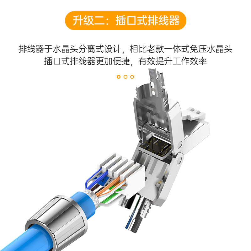 免压水晶头超六6七类千兆屏蔽免工具接网线cat7五5类免打网络接头 - 图2