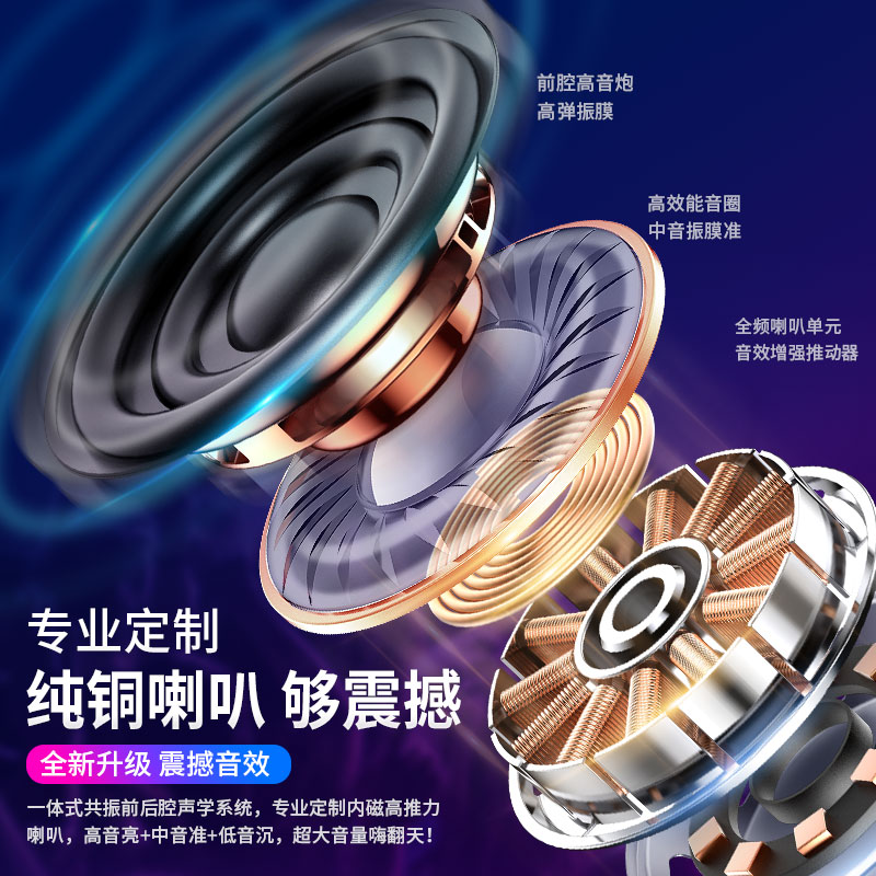 梵蒂尼星之豪专卖店迷你无线蓝牙音箱便携式收音机微信收钱收款二维码语音播报器扩音提示小音响大音量家用3d环绕低音炮户外小型1