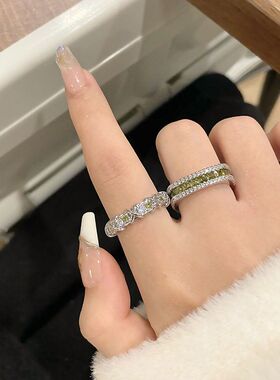 复古时尚韩版橄榄绿锆石个性开口