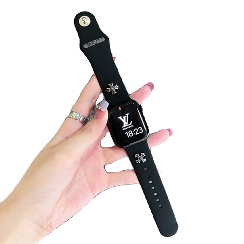 复古铆钉舒适硅胶表带适用iwatch78S10代苹果手表S11SE男女腕带 - 图3
