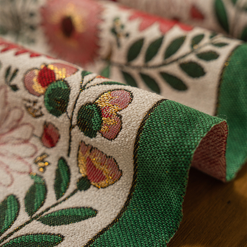 新款春天花朵桌旗油画风餐边柜旗布艺美式茶几电视柜长条装饰桌布,淘宝优惠券,粉丝福利购,淘宝优惠卷