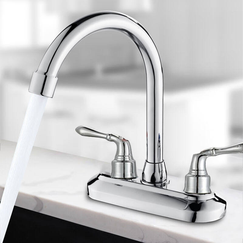 易美丽诺lsl4003铜主体双孔洗脸盆双把双控面盆冷热水龙头手柄款