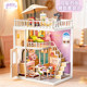 Yasini Small Town Diary Duplex Double-Story Villa DIY Assembly Model Girls Play House Toy Birthday Gift