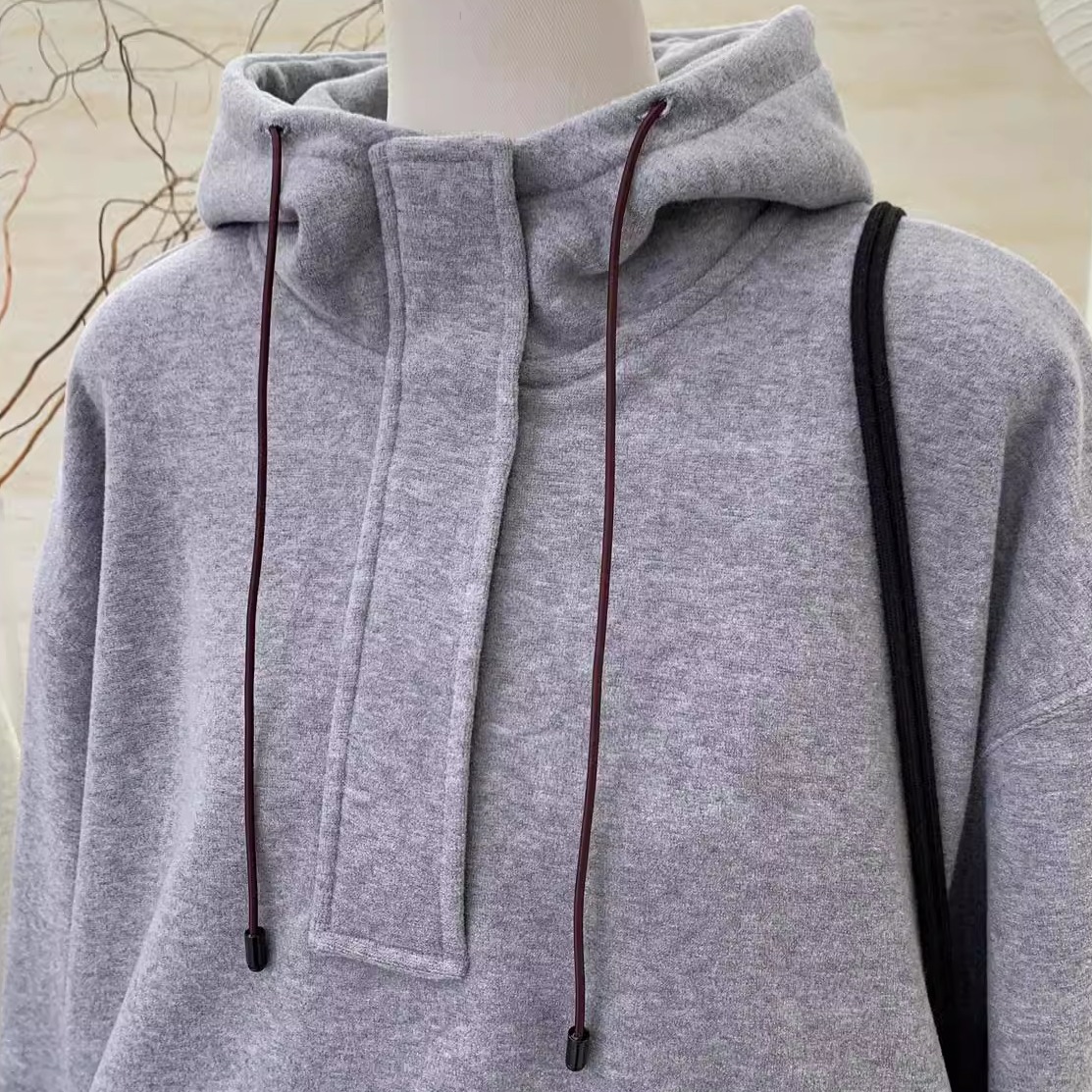 保暖连帽加厚加绒卫衣女高级感小众欧货爆款韩系宽松显瘦上衣外套 - 图1