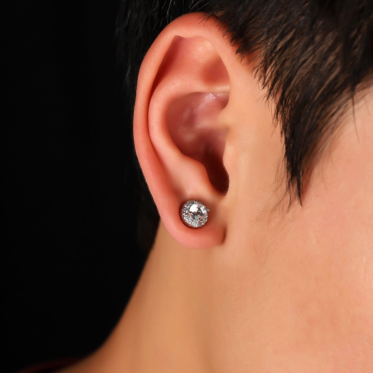 磁吸耳夹男锆石免打孔抗过敏个性轻奢百搭复古无需耳洞耳饰女简约 - 图0