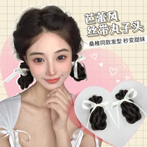 Pellet head wig female emulation slime belt double shot hair bag grip clip flower buds head duckbill clip hair ring headwear