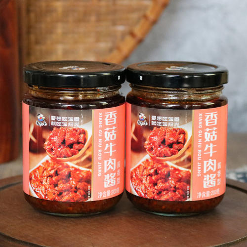 饭扫光香菇牛肉酱4瓶装酱料四川拌饭拌面酱香辣椒酱牛肉下饭菜酱 - 图2