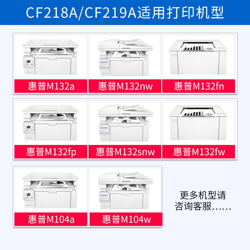 适用惠普M132a硒鼓M132nw M104w M132snw墨盒M104a打印机HP18a CF218a粉盒MFP M132fw/fn/fp墨粉CF219A成像鼓-图2