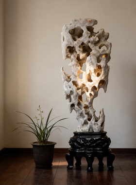 天然太湖原石奇石落地大摆件新中式客厅玄关办公室开业乔迁送礼品