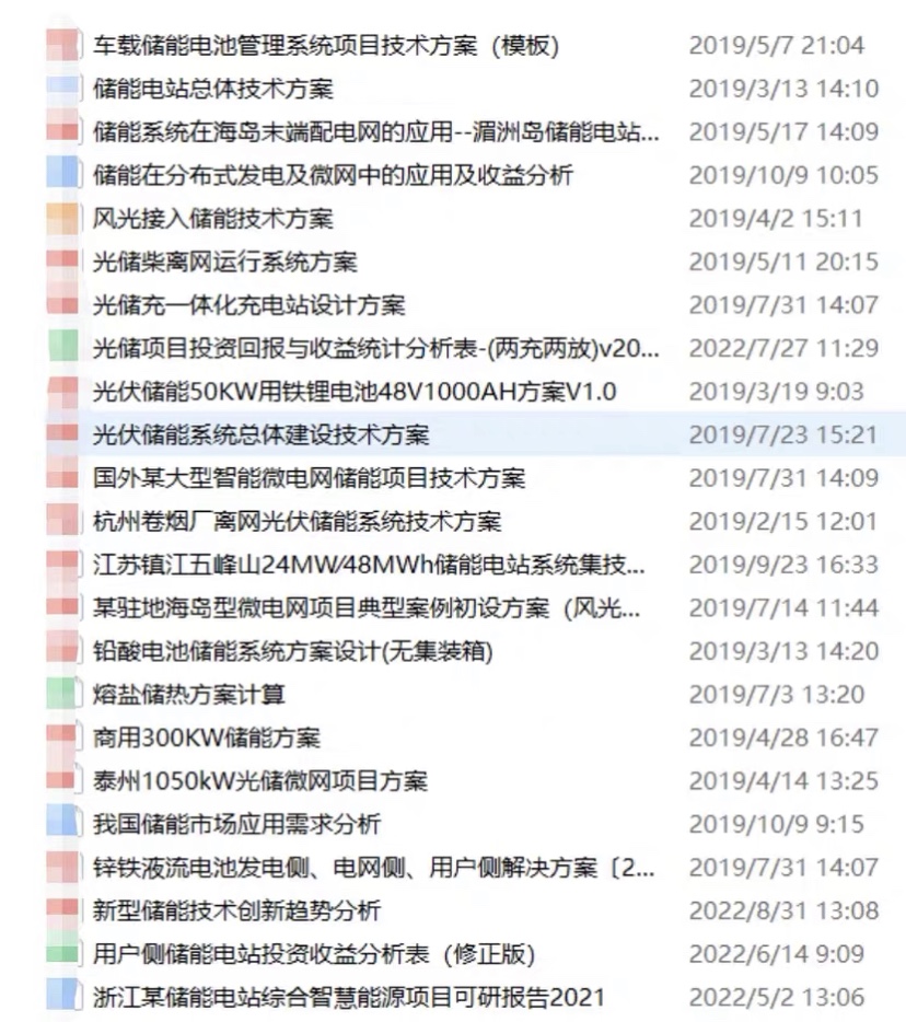 商用储能方案，储能可研，等一共39个文件-图0