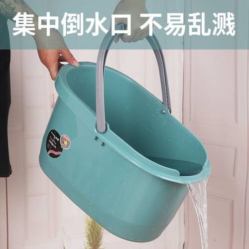 平板拖把桶单桶家用长方形洗拖桶加厚塑料拖地桶胶棉拖桶清洗手提 - 图2