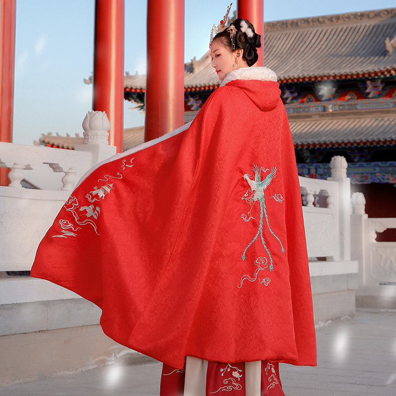 凤舞披风秋冬季正品原创中国风汉服 汉皙汉服