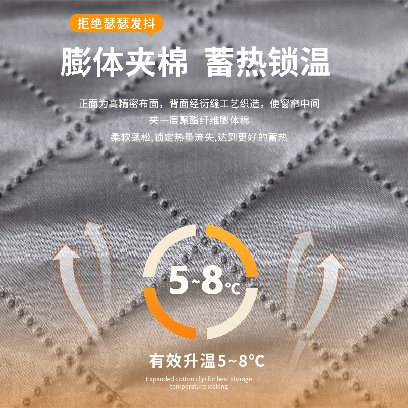 挡风防寒窗帘冬季防风保暖超强隔音加厚全遮光夹棉隔冷气2022新款 - 图0