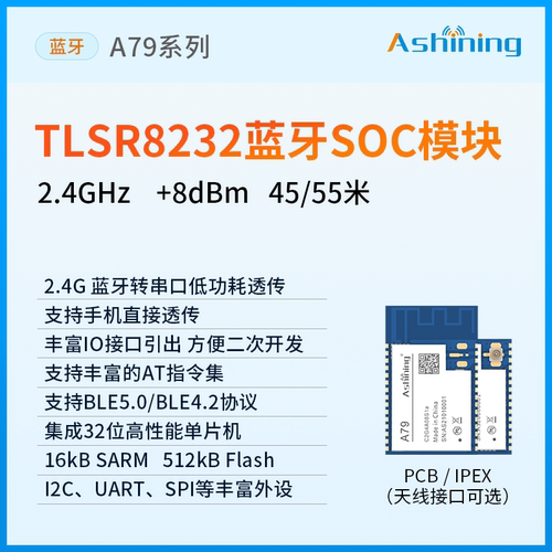 2.4G无线蓝牙转串口SOC模块透传泰凌微TLSR8232 BLE5.0/4.2协议 - 图0