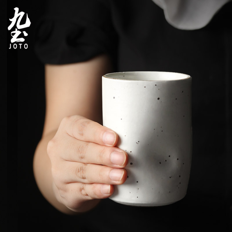 九土手工粗陶茶杯复古创意日式泡茶杯家用情侣对杯个性水杯咖啡杯 - 图0