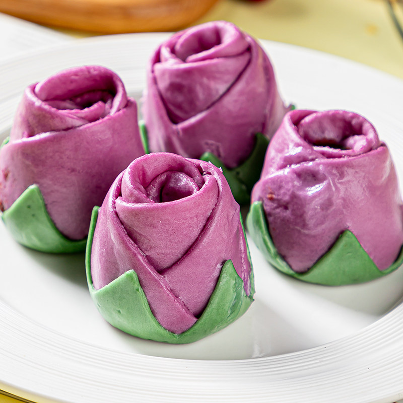 玫瑰包10个箱装 婚宴酒店宴席包点紫薯红豆包速食早餐半成品商用,淘宝优惠券,粉丝福利购,淘宝优惠卷