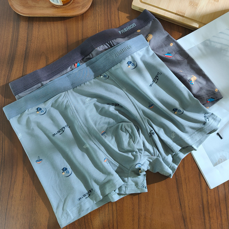 单条莫代尔男士内裤夏中腰超柔软印花透气吸汗四角短裤抗菌平角裤,淘宝优惠券,粉丝福利购,淘宝优惠卷