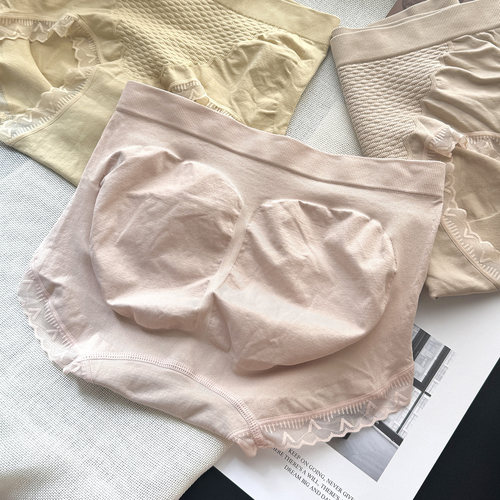 轻塑裤~2条中腰收腹提臀美体塑身内裤女士无缝蕾丝边紧致蜂窝抗菌 - 图2
