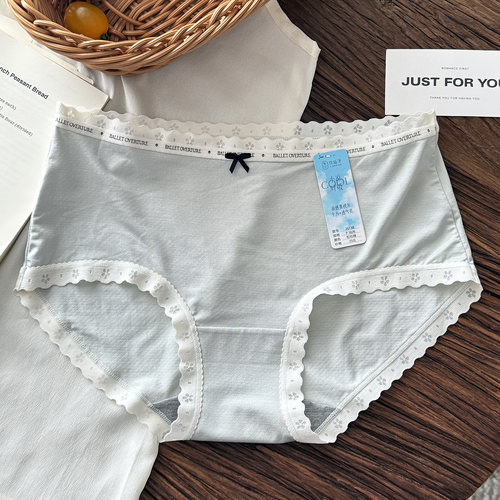 小凉呼吸裤~花仙子夏薄款中腰凉感莫代尔花边透气10A抑菌少女内裤 - 图3