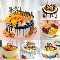 Simulation Cake Model 2023 New European-style Fruit Cream Plastic Birthday Cake Sample Shop Window Display Props