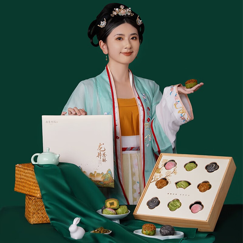南宋胡记蛋黄酥龙井茶酥杭州特产传统中式糕点心休闲零食品礼盒装-图0