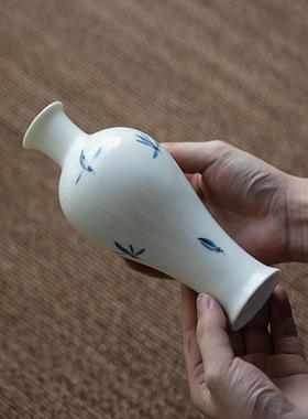 纯手绘蝴蝶兰花小花插花瓶家居客厅台面花器家用功夫茶道花插摆件