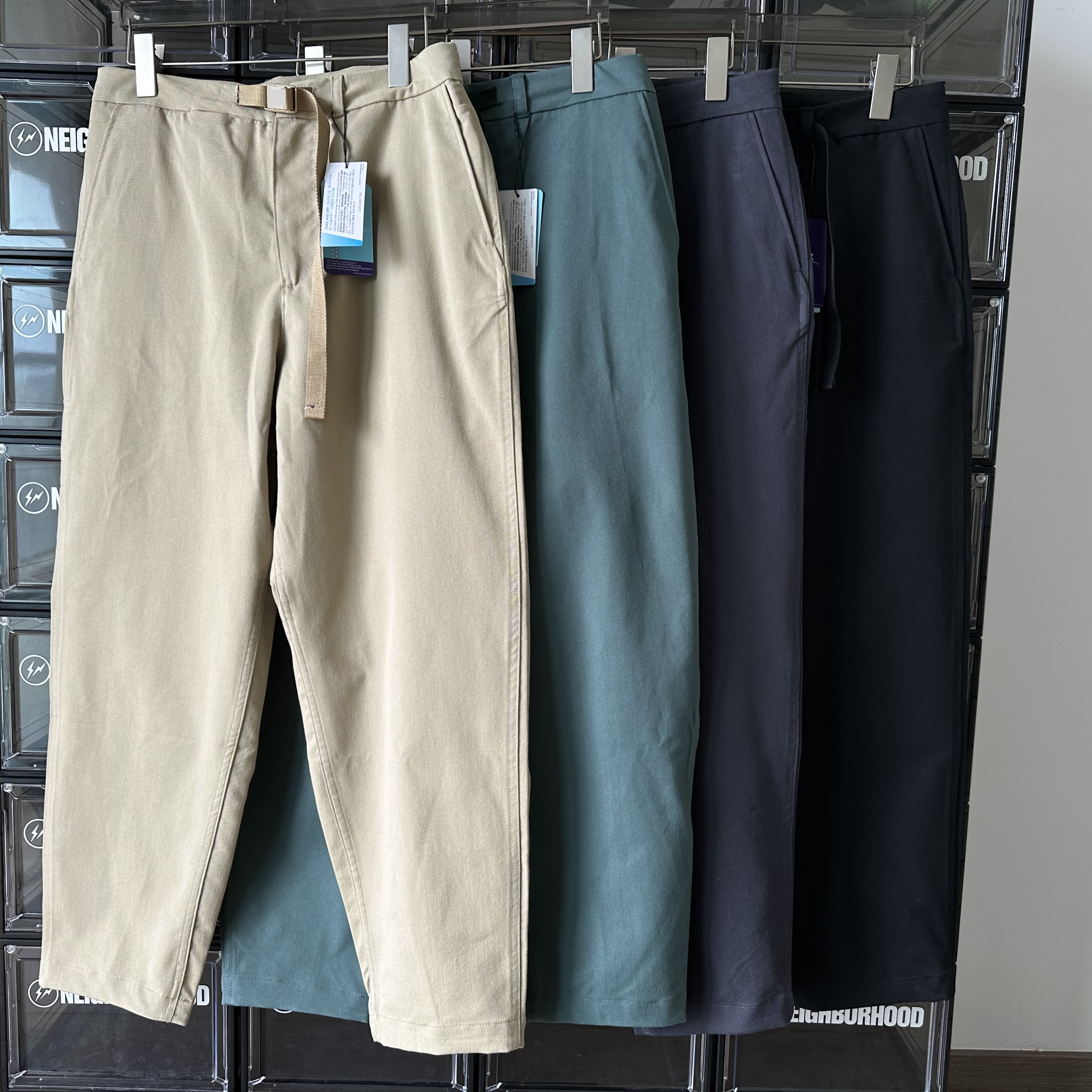 日系紫标STRETCH TWILL WIDE PANT宽松透气直筒锥形休闲裤男5302-图3